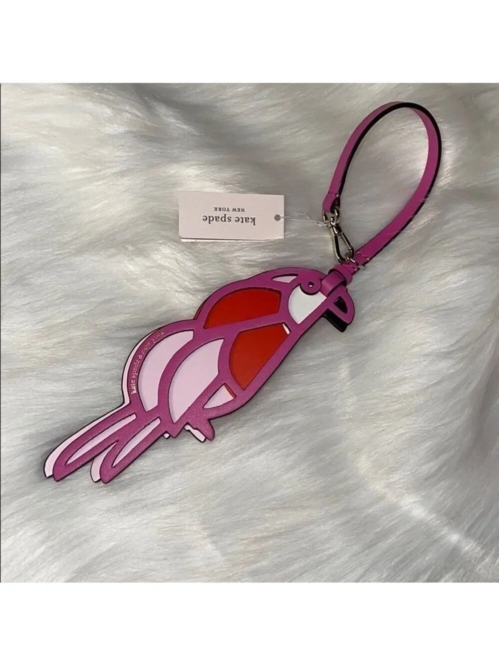 Kate Spade Flock Party Parrot Crossbody & Matching Keychain NWT
